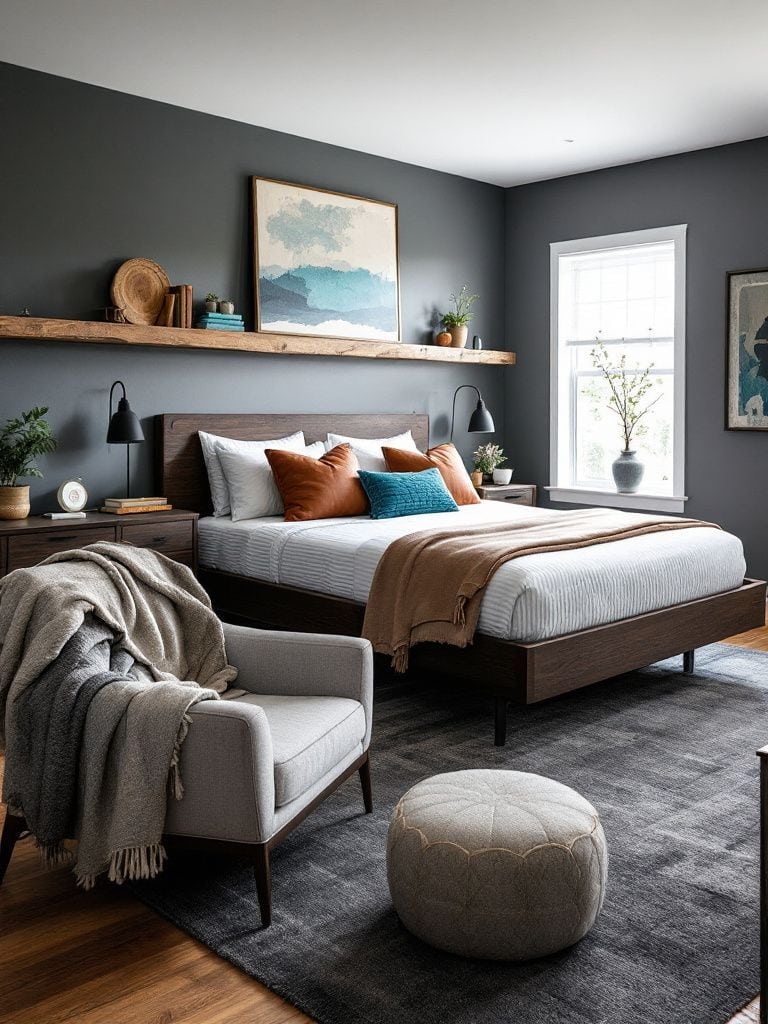 17 Sophisticated Grey Bedroom Ideas to Try Right Now 16 Grey Bedroom Ideas - Masculine Grey Retreat