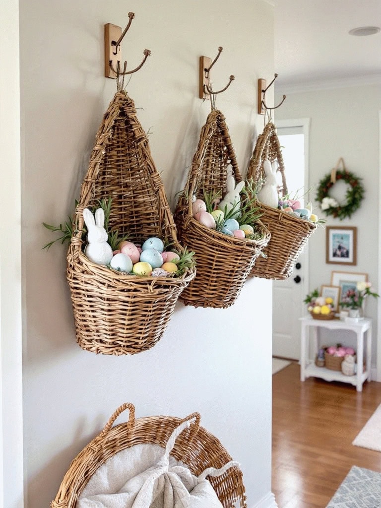 Easter Decor Ideas - Basket Wall Hooks