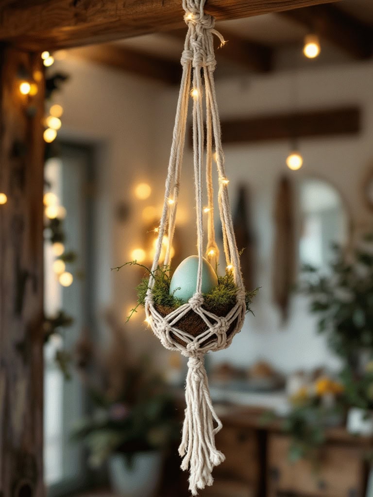 Easter Decor Ideas - Hanging Macramé Nests