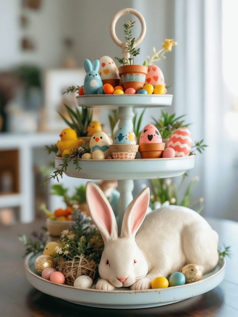 Easter Decor Ideas - Tiered Tray Delights