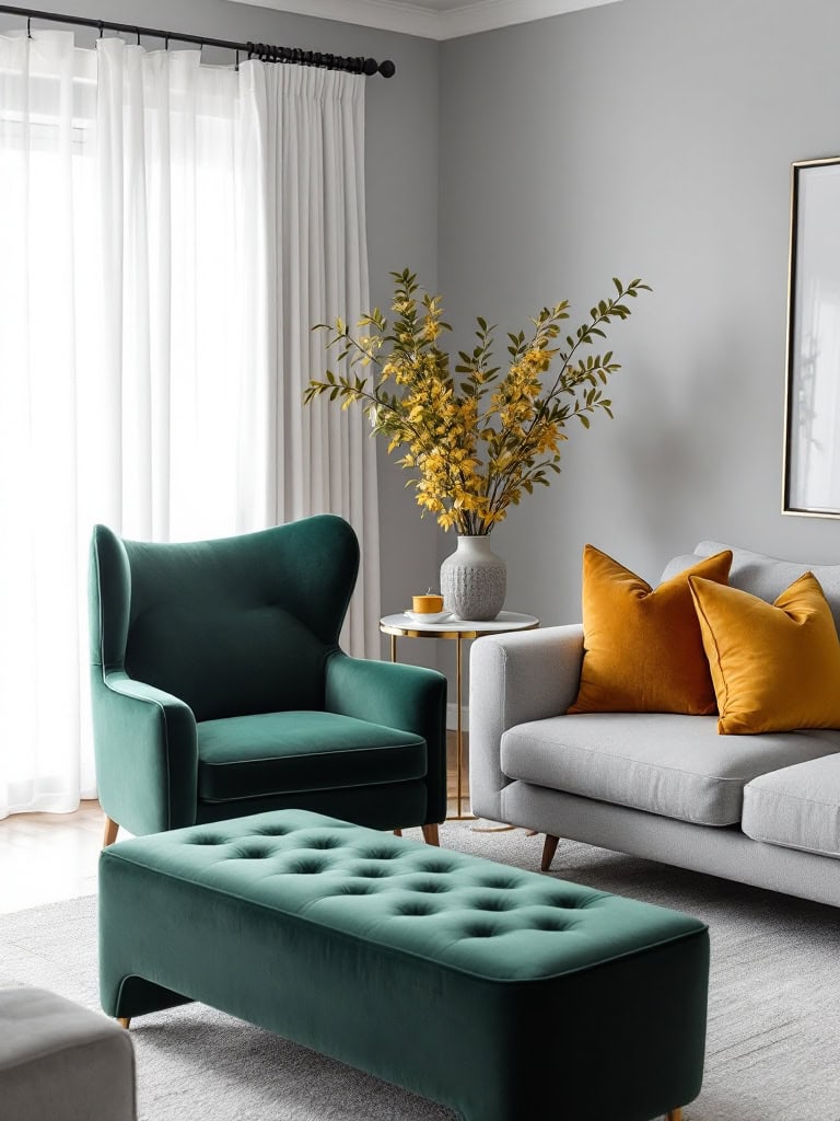 Gray Living Room Ideas - Velvet is Magic for Gray Rooms