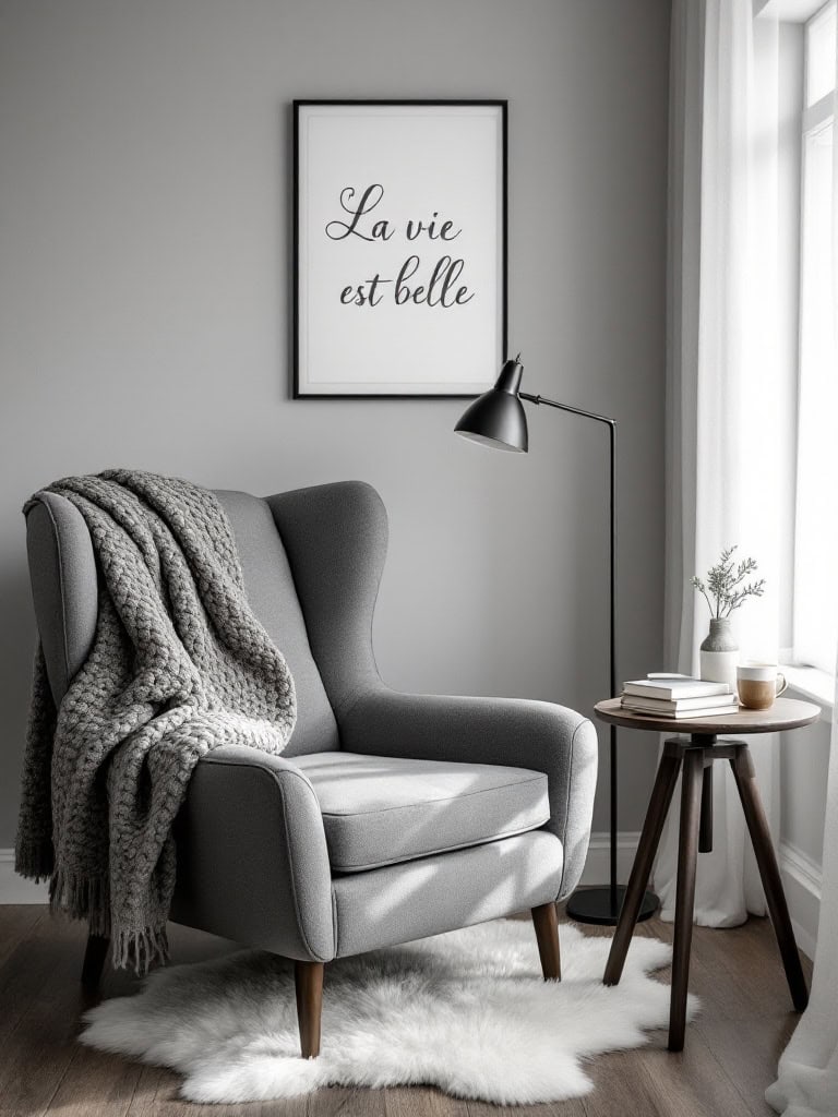 Gray Living Room Ideas - Create a Reading Nook