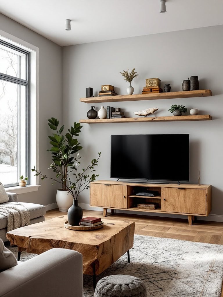 Gray Living Room Ideas - Warm Up with Wood