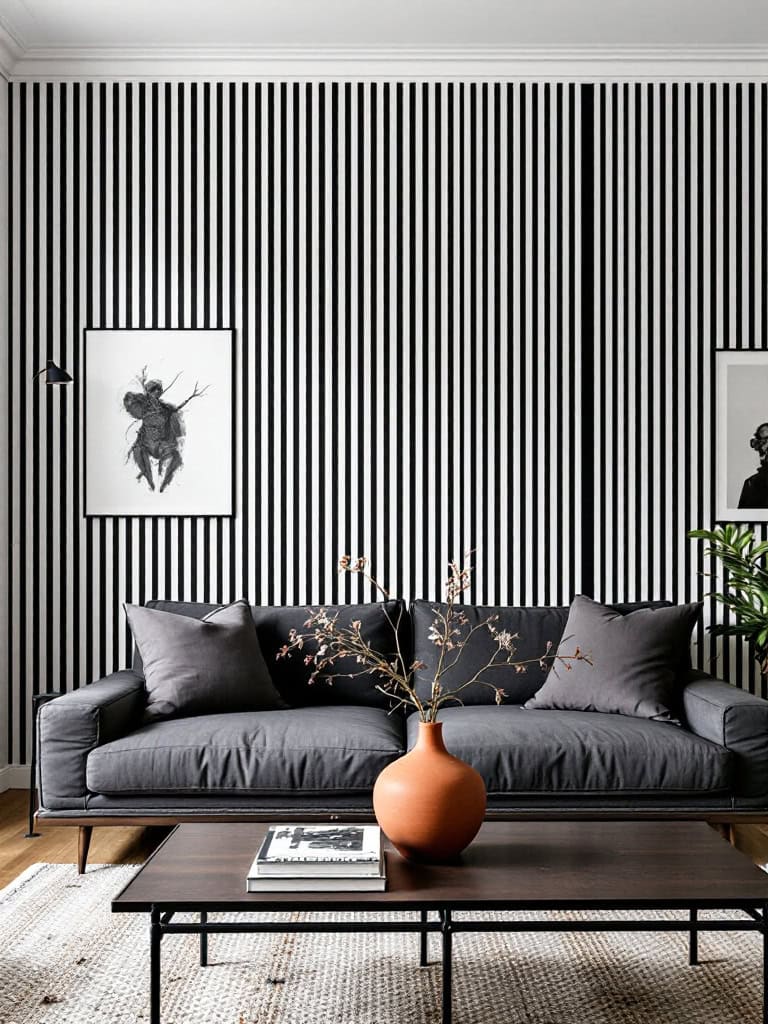Modern Decor Ideas in Black and White - Striped Walls