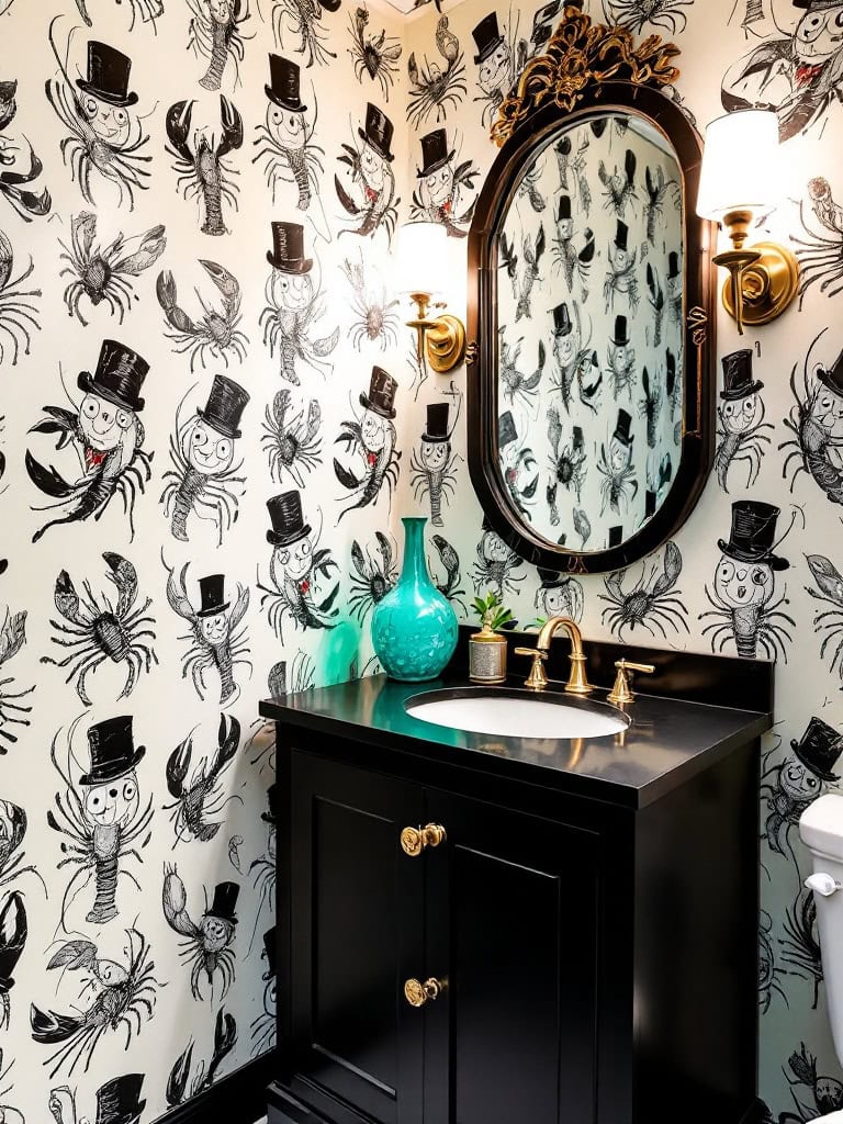 Modern Decor Ideas in Black and White - Playful Wallpaper
