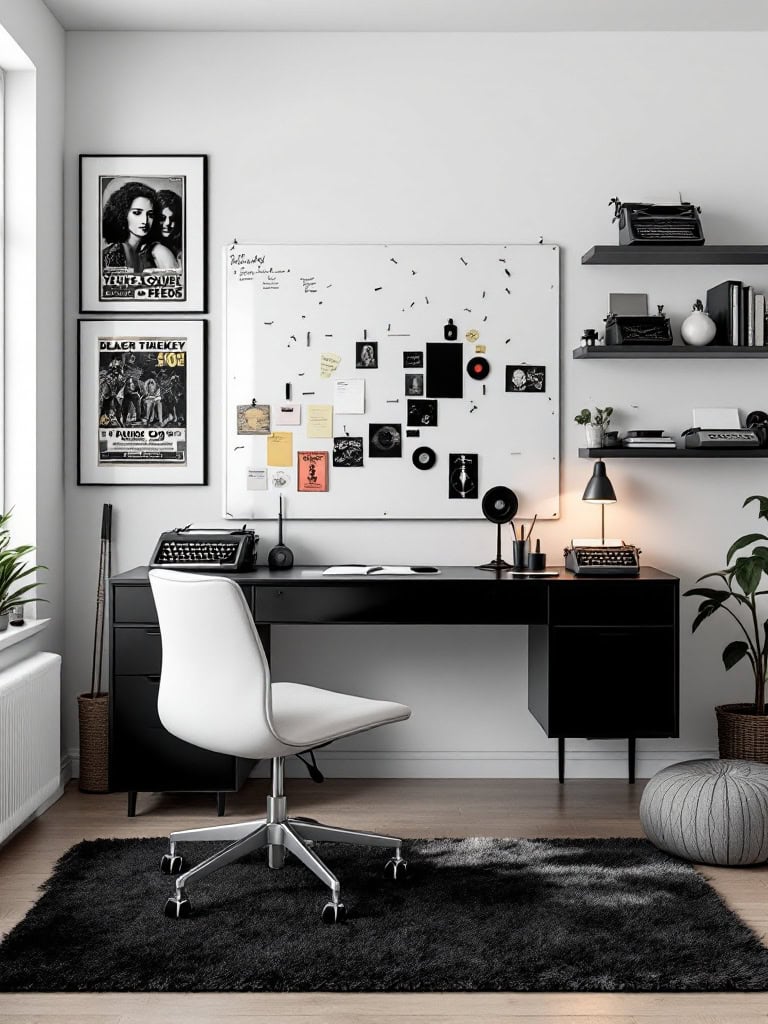 Modern Decor Ideas in Black and White - Monochrome Office