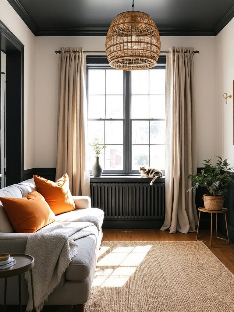 Modern Decor Ideas in Black and White - White Walls + Black Trim