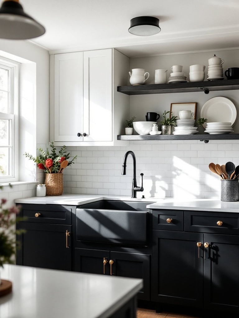 Modern Decor Ideas in Black and White - Monochrome Kitchen Cabinets