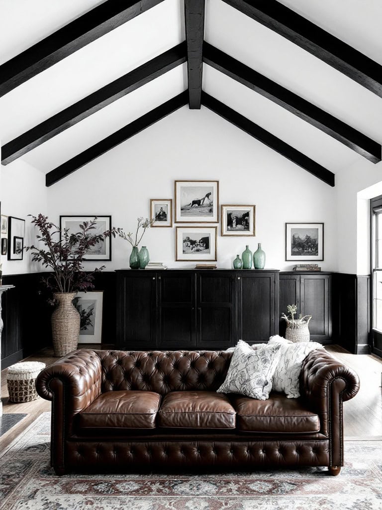 Modern Decor Ideas in Black and White - Bold Black Ceiling Beams