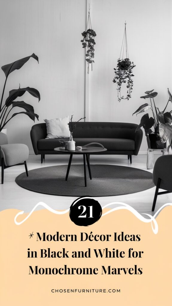 21 Modern Decor Ideas in Black and White for Monochrome Marvels