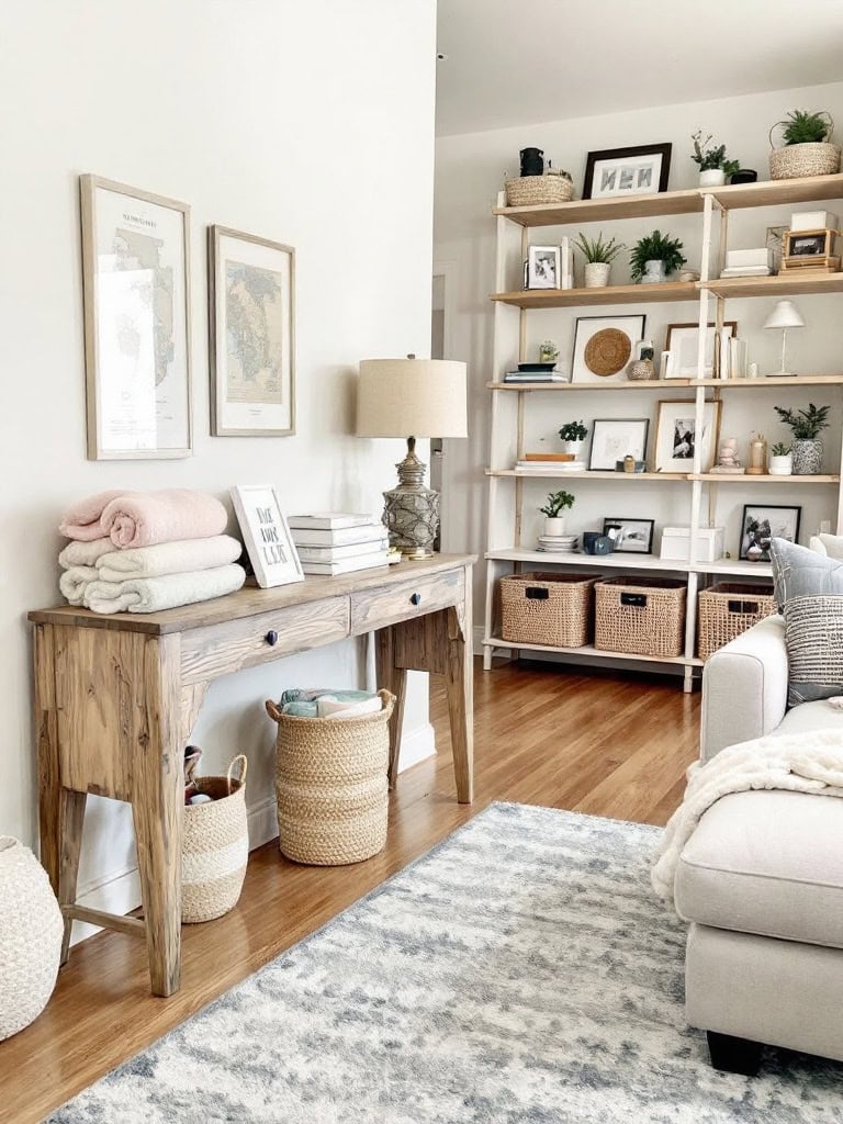19 Small Living Room Decor Ideas to Make Your Space Feel Bigger and Brighter 32 Small Living Room Decor Ideas - Use Baskets for Stylish Storage