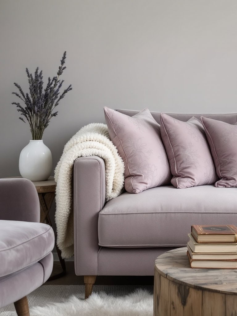 Color Combos Modern Home Interior Design - Soft Lavender + Warm Gray