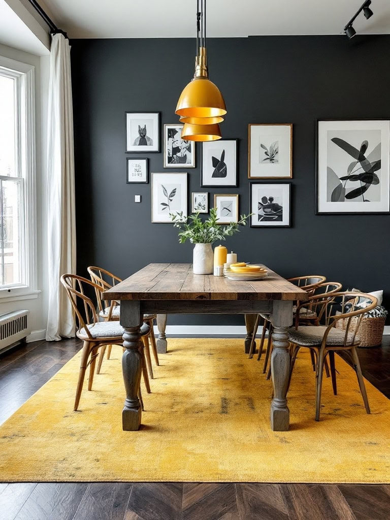 Color Combos Modern Home Interior Design - Mustard + Charcoal