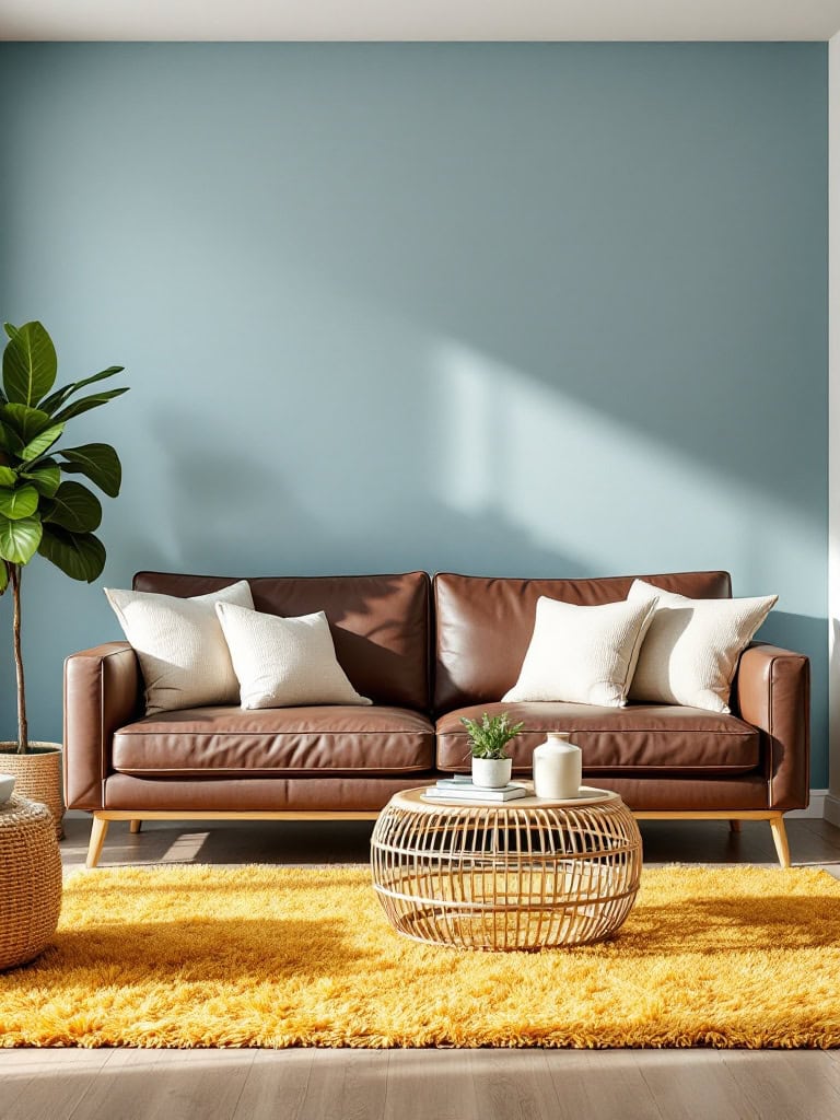 Color Combos Modern Home Interior Design - Chocolate Brown + Sky Blue