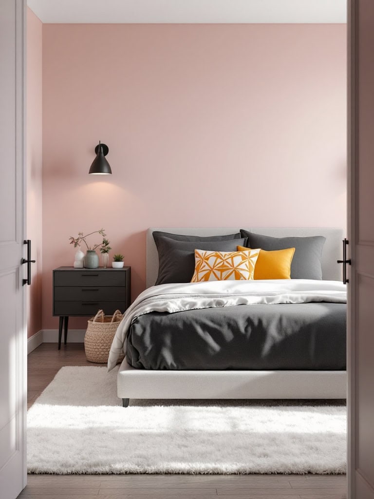 Color Combos Modern Home Interior Design - Blush Pink + Charcoal Gray