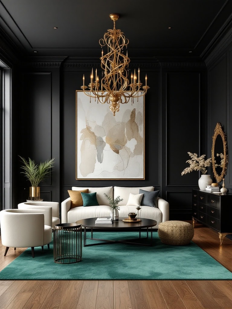 Color Combos Modern Home Interior Design - Black + Gold