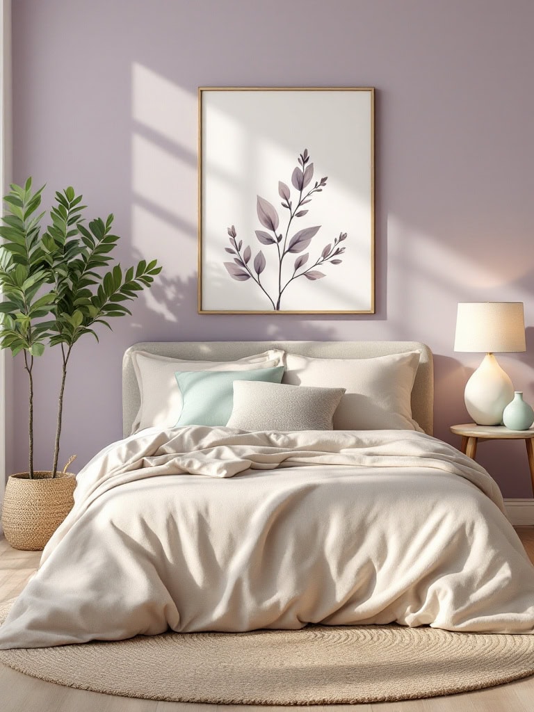 Color Combos Modern Home Interior Design - Lavender + Soft Beige