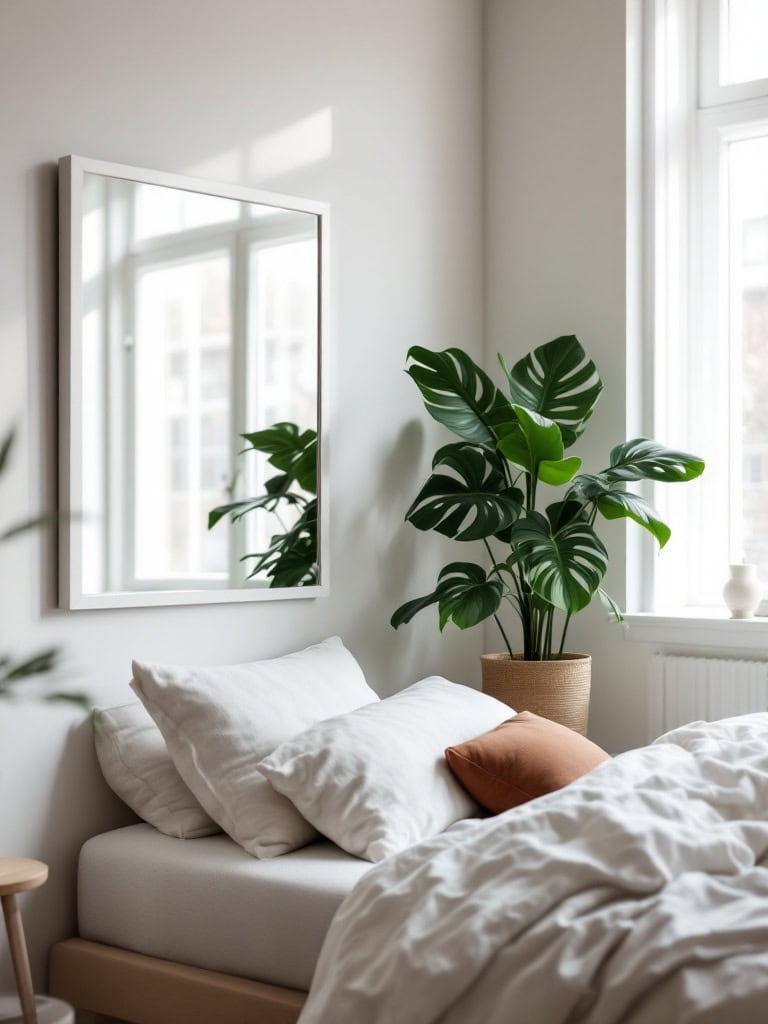 15 Minimalistic Bedroom Decor Ideas That Prove Less Is More 18 Minimalistic Bedroom Decor Ideas - Mirrors: The OG Room Hack