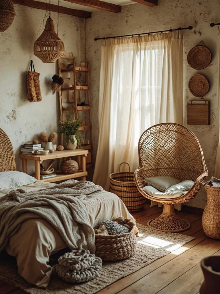 19 Boho Decor Bedroom Ideas That Will Make You Redecorate Tonight 22 Boho Decor Bedroom Ideas - Wicker and Rattan: Nature's Touch