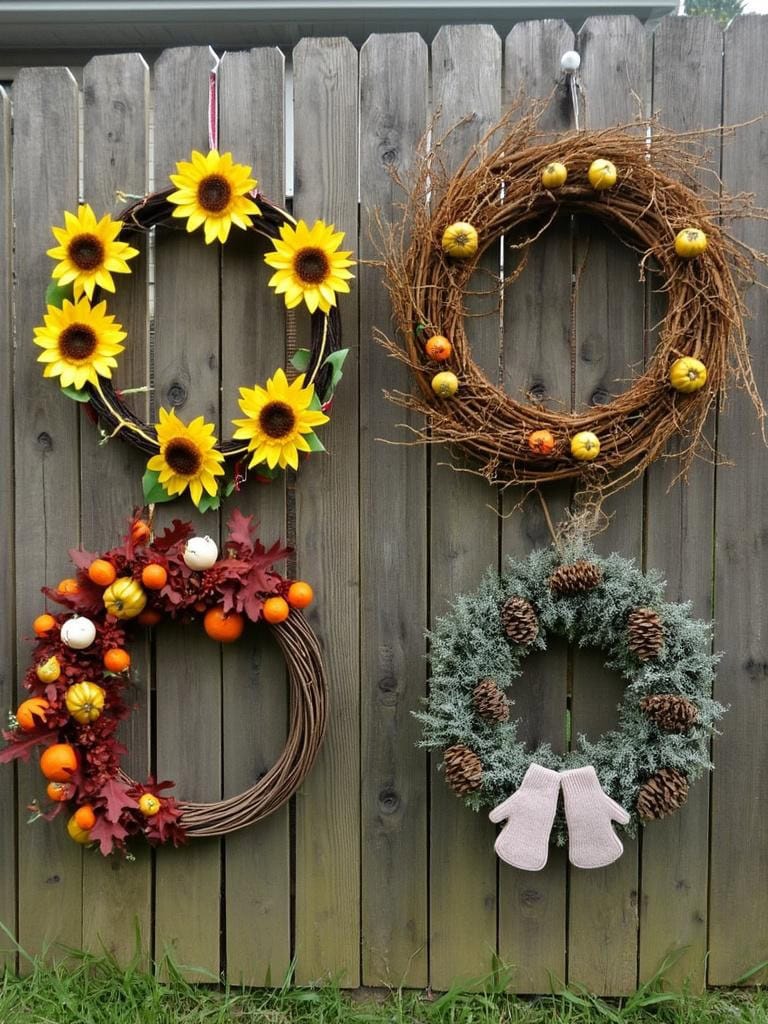 Outdoor Decor Ideas - Seasonal Wreaths