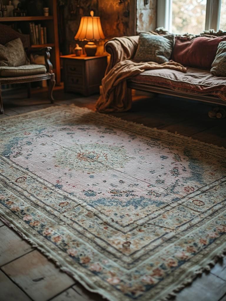 21 Vintage Decor for Bedroom Ideas That Are Straight Out of a Dream (Boho Bliss Inside!) 26 Vintage Decor for Bedroom Ideas - Rug with Roots