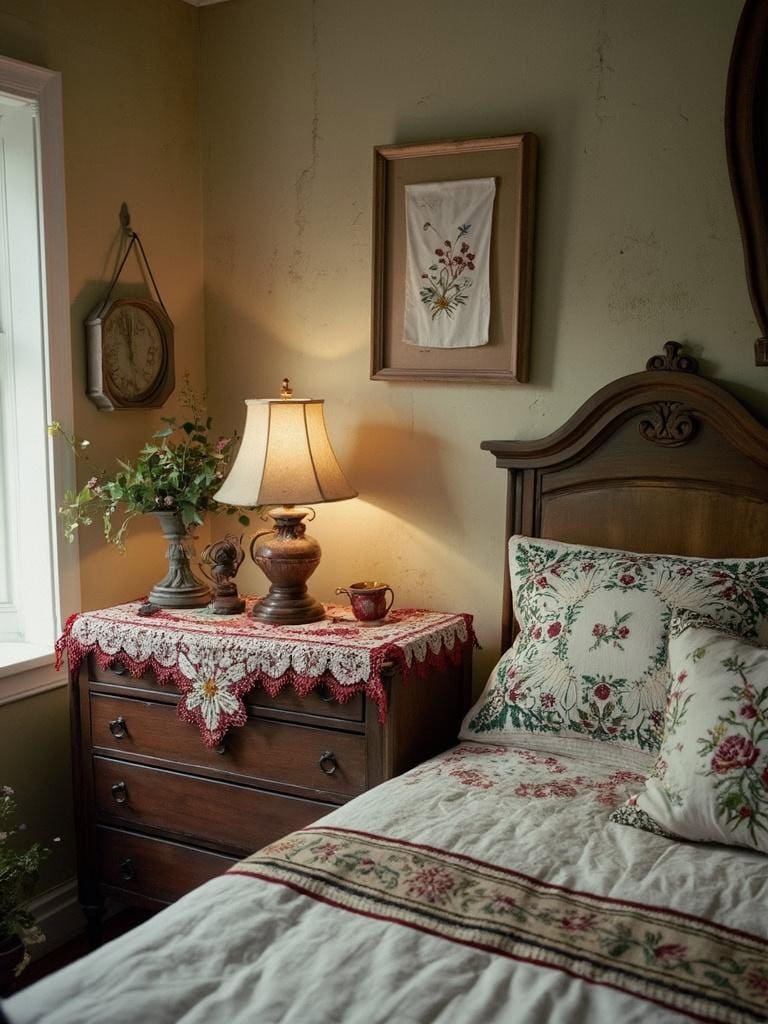 21 Vintage Decor for Bedroom Ideas That Are Straight Out of a Dream (Boho Bliss Inside!) 36 Vintage Decor for Bedroom Ideas - Embroidered Touches