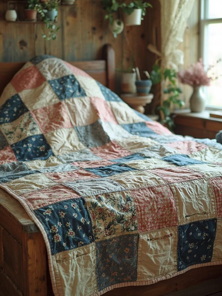 21 Vintage Decor for Bedroom Ideas That Are Straight Out of a Dream (Boho Bliss Inside!) 15 Vintage Decor for Bedroom Ideas - Patchwork Quilt Feels