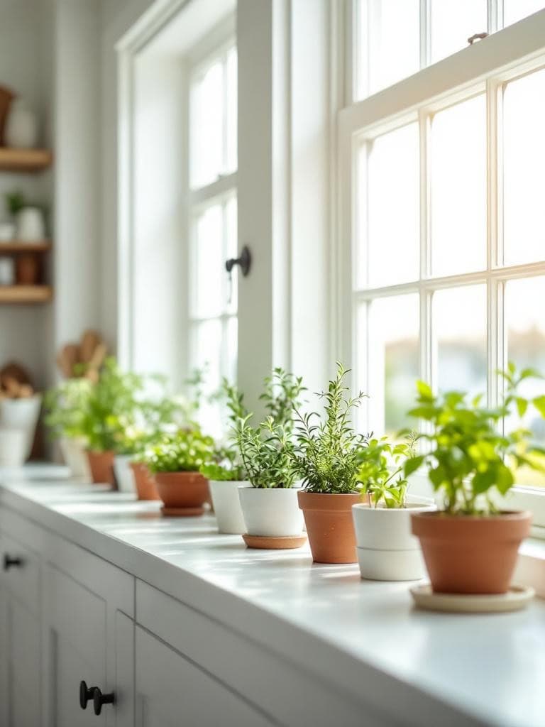 17 Coastal Kitchen Designs That Feel Like a Deep Breath of Ocean Breeze 35 Coastal Kitchens Designs - Sunny Windowsill Herb Garden
