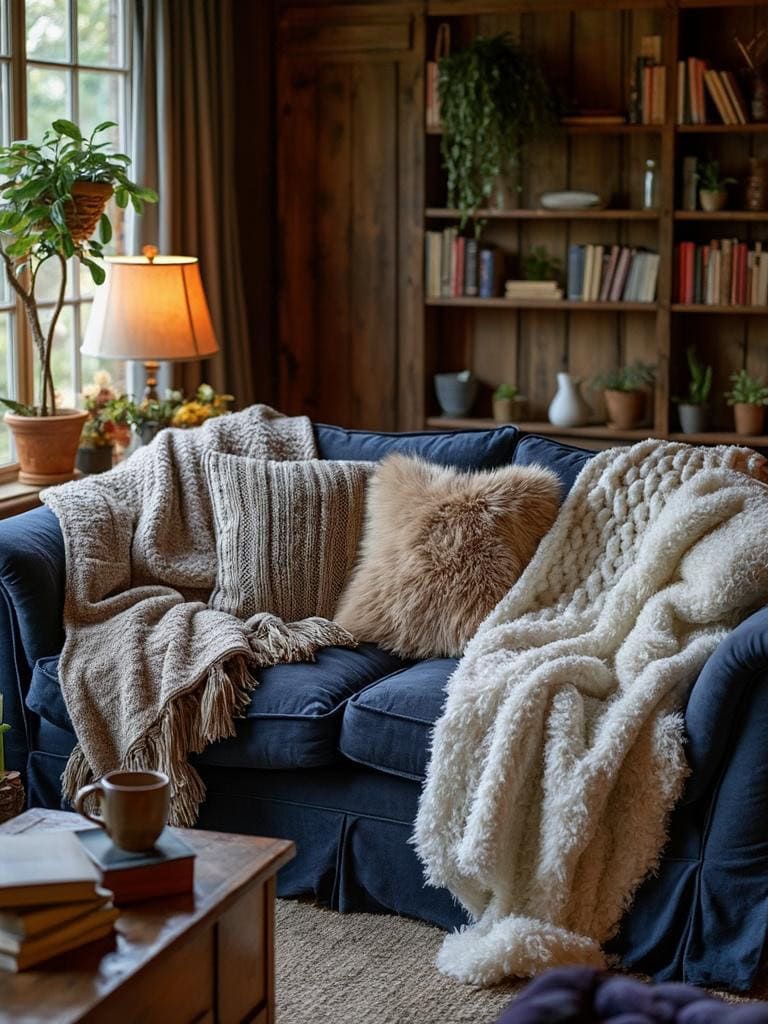 French English Cottage Living Room - Throw Blankets: The Cozy Cavalry