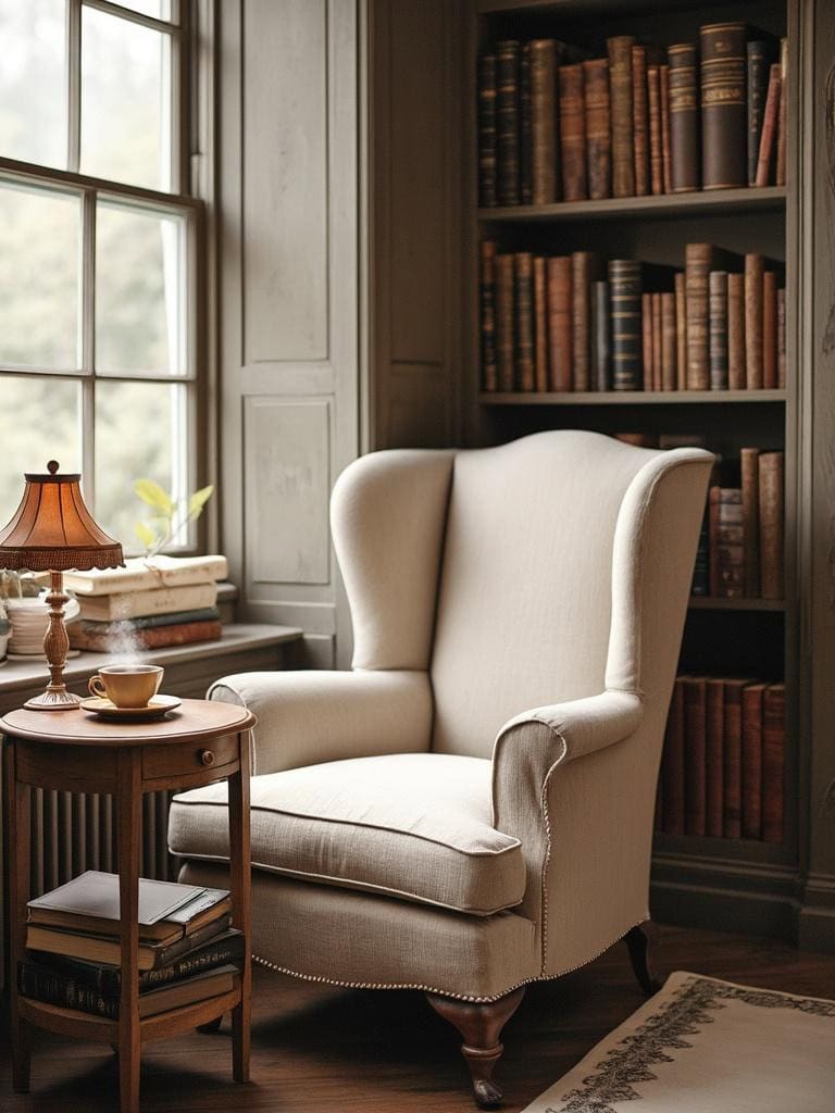 French English Cottage Living Room - Your Book Nook Corner: Claim Your Sanctuary