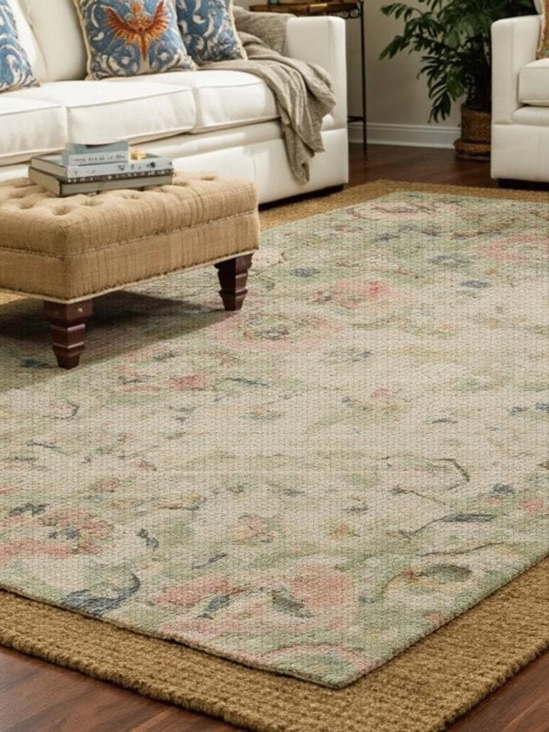 French English Cottage Living Room - Rug Layering