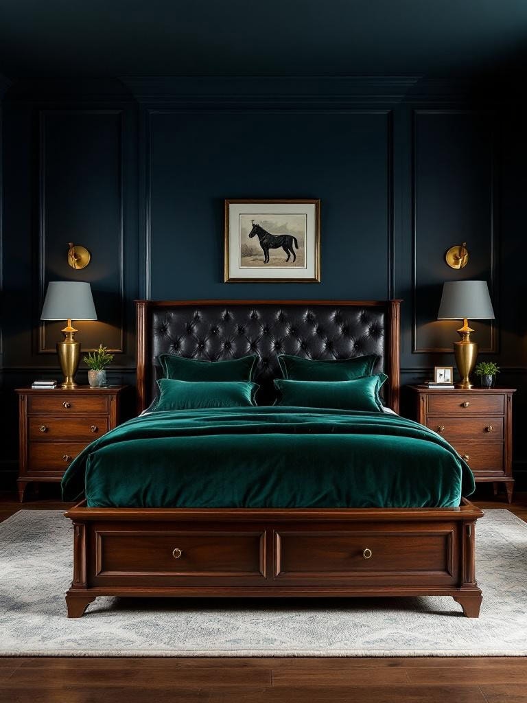 Mens Bedroom Ideas - Leather and Wood Luxe
