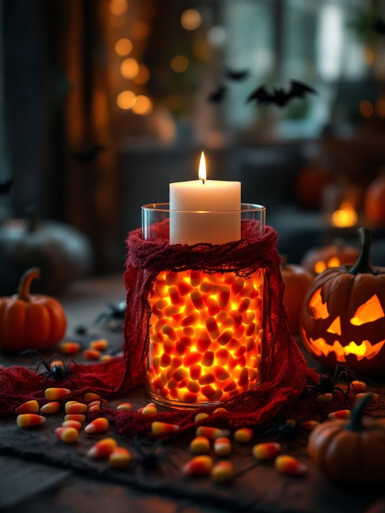 Halloween Living Room Decor Ideas - Candy Corn Vase Filler
