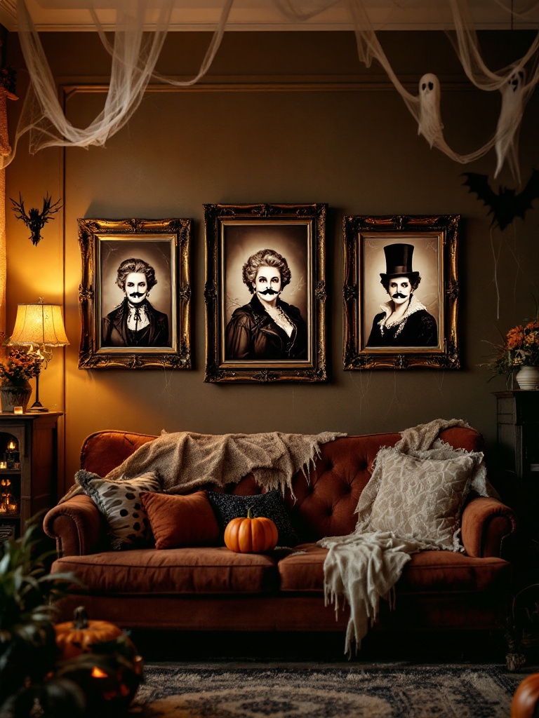 Halloween Living Room Decor Ideas - Vintage Photo Swap