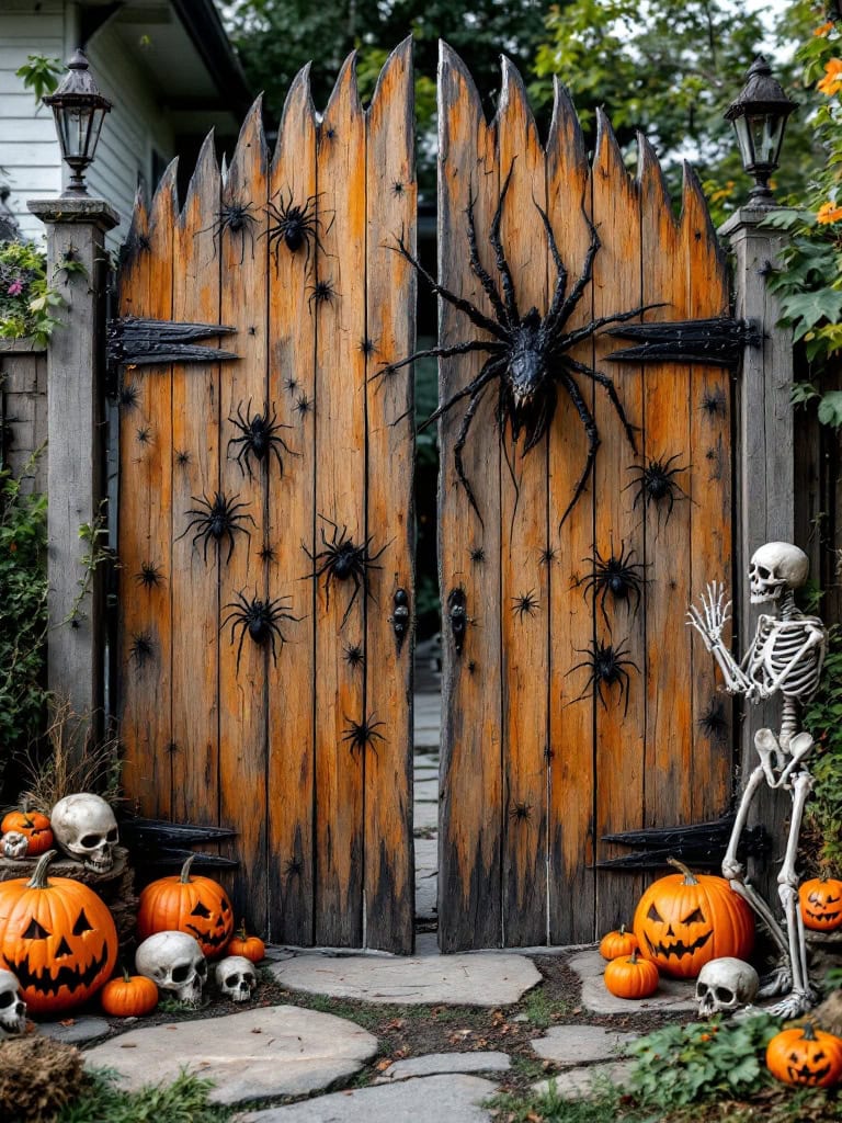 17+ Last-Minute Outdoor Halloween Decor Ideas - Spook-tacularly Simple! 23 Outdoor Halloween Decor Ideas - Give the Gate a Set of Teeth