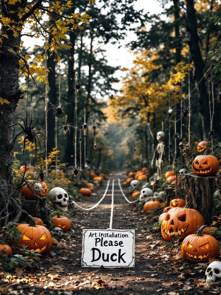 17+ Last-Minute Outdoor Halloween Decor Ideas - Spook-tacularly Simple! 27 Outdoor Halloween Decor Ideas - Stretch a Rope That Breathes