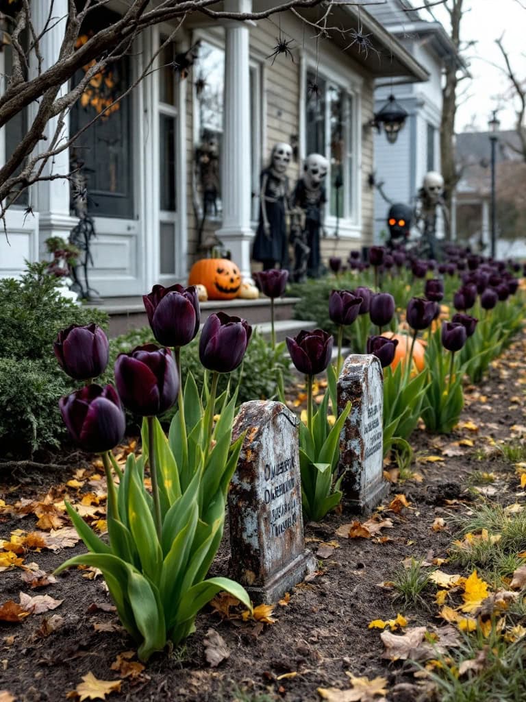 17+ Last-Minute Outdoor Halloween Decor Ideas - Spook-tacularly Simple! 17 Outdoor Halloween Decor Ideas - Plant a Graveyard That Isn't