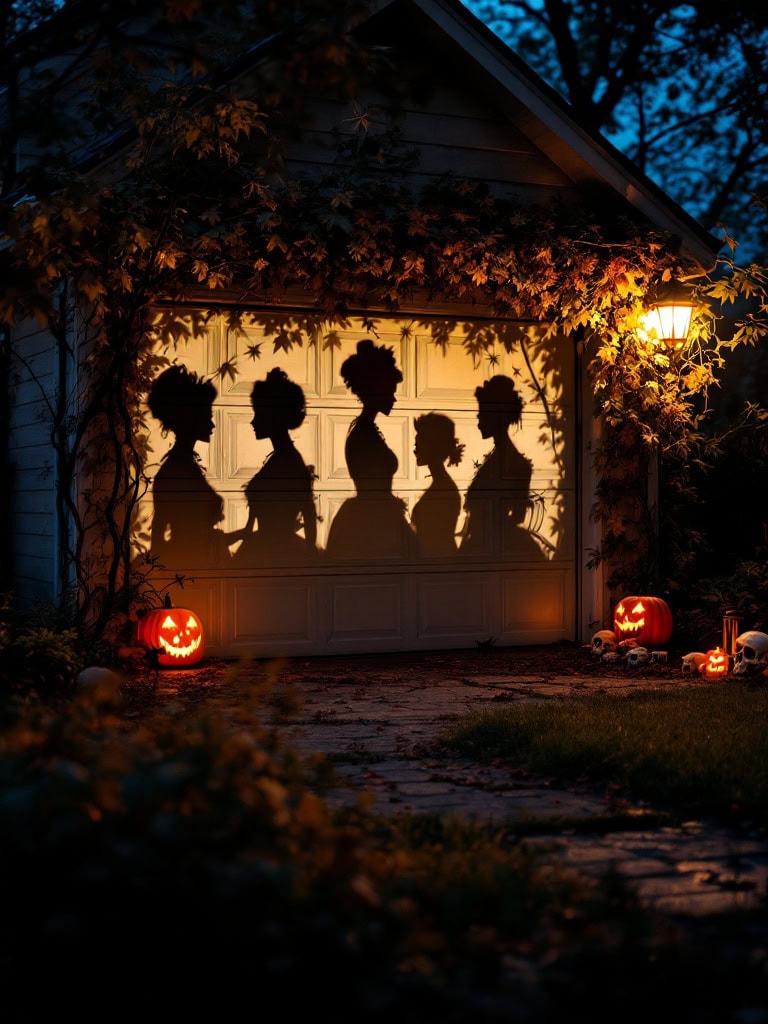 17+ Last-Minute Outdoor Halloween Decor Ideas - Spook-tacularly Simple! 18 Outdoor Halloween Decor Ideas - Project a Victorian Silhouette Onto Your Garage
