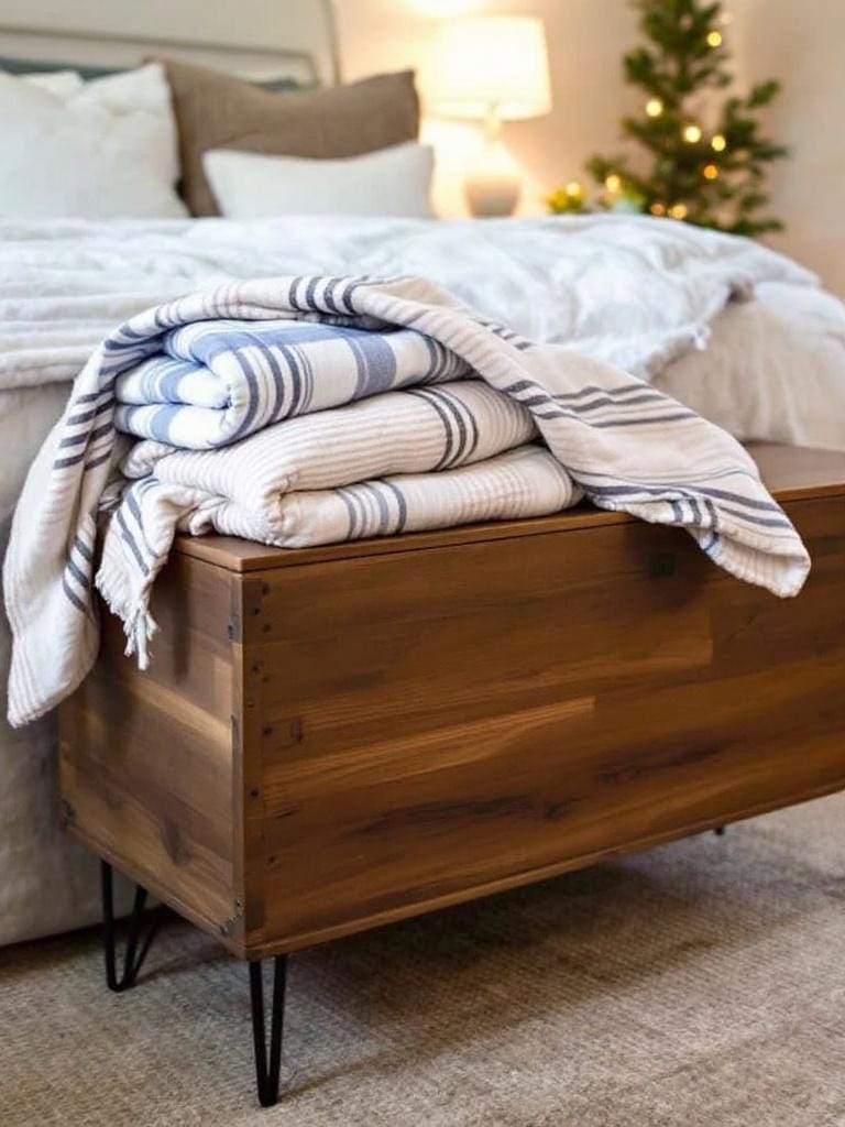 Winter Duvet Setups - The Foot-of-Bed Bench