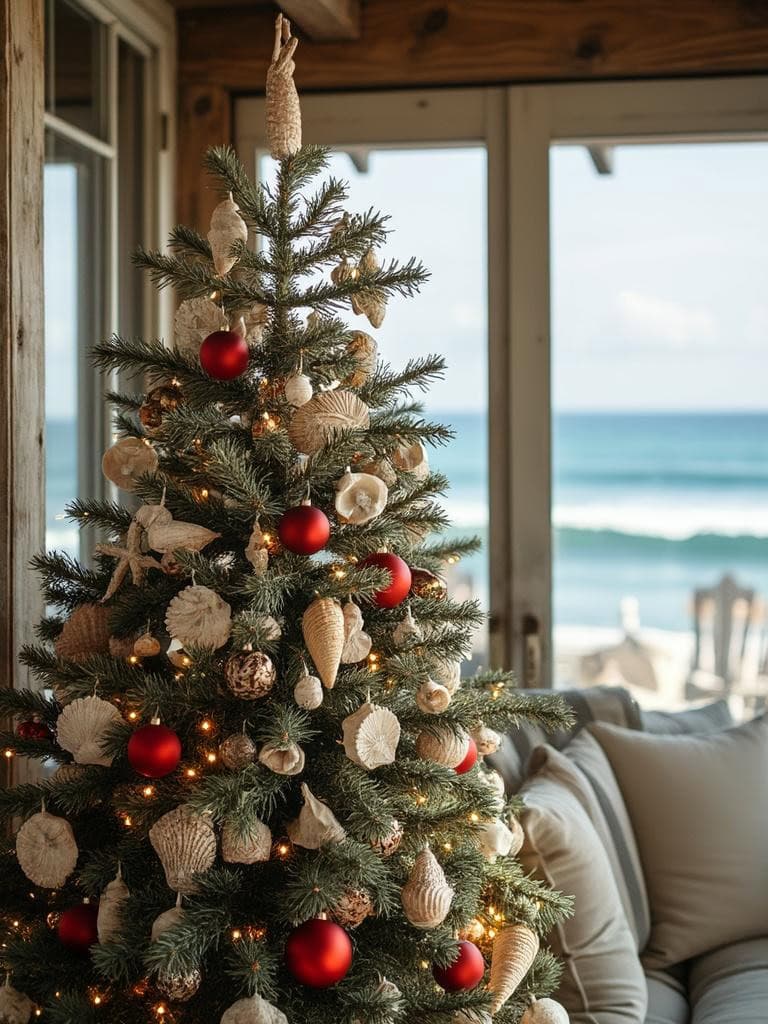 Your Beach House Christmas Tree Shouldn't Look Like a Winter Postcard (19 Real Ideas) 18 Beach House Christmas Tree Decor - Shells as Your Tree Topper