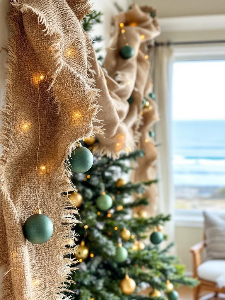 Your Beach House Christmas Tree Shouldn't Look Like a Winter Postcard (19 Real Ideas) 21 Beach House Christmas Tree Decor - Burlap Garland That's Actually Cozy