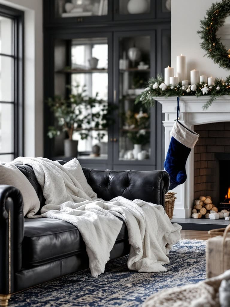 Christmas Color Trends 2025: Designer-Approved Palettes for a Luxe Holiday (Save Before They Sell Out!) 17 Christmas Color Trends 2025 - Navy Velvet and Snow White