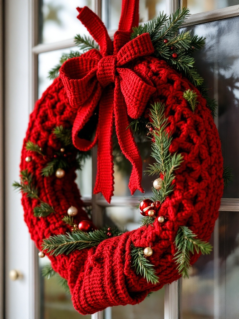 Christmas Door Decoration Ideas - The Sweater That Became a Wreath