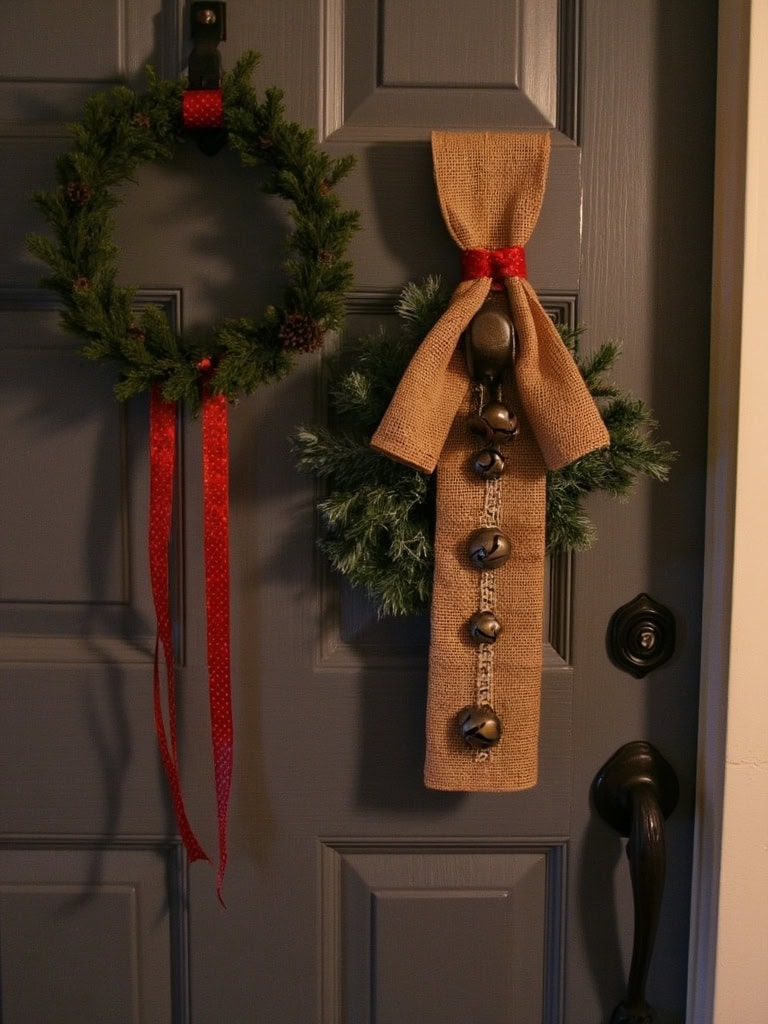 Christmas Door Decoration Ideas - Coffee Sack Bells That Jingle When Friends Knock