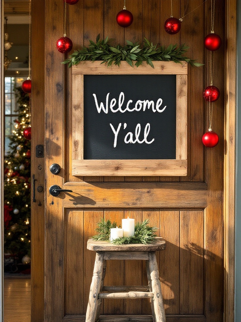 Christmas Door Decoration Ideas - Chalkboard That Talks Back