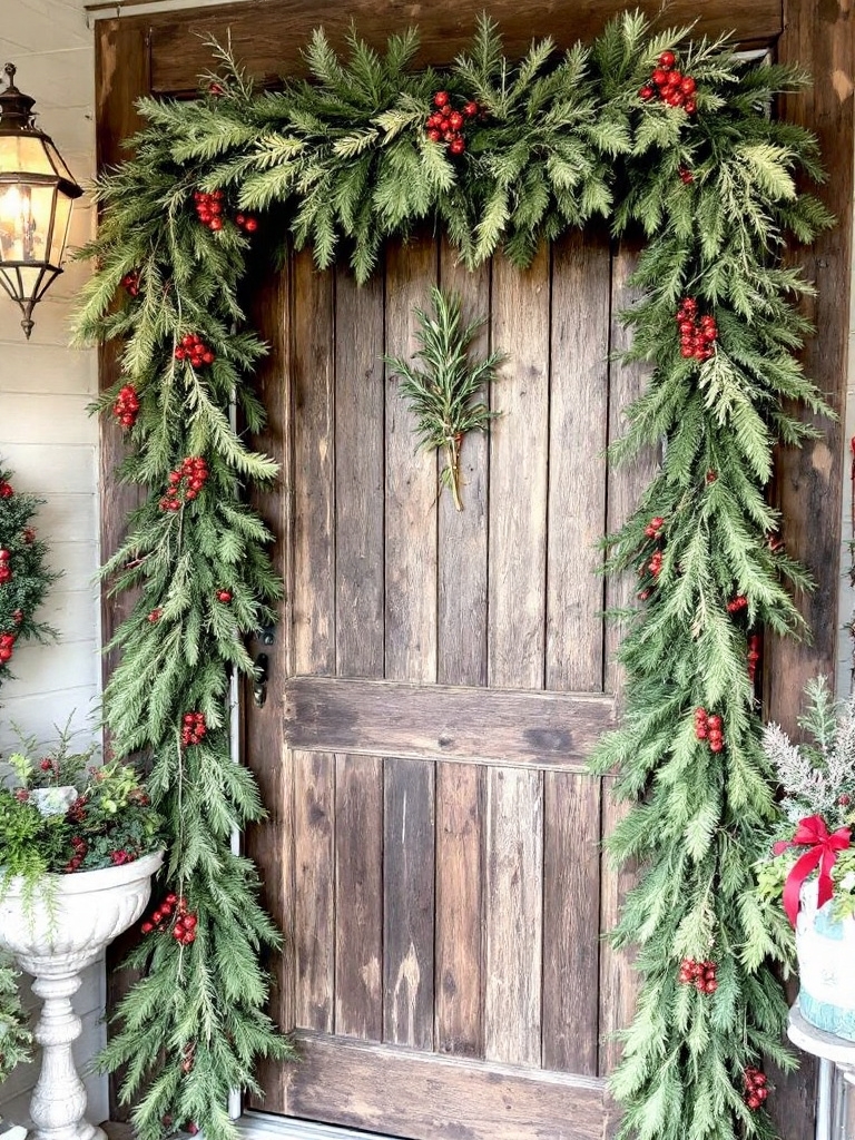 Christmas Door Decoration Ideas - The Five-Dollar Evergreen Hack