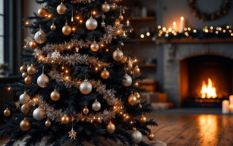 21 Stunning Color Scheme Ideas for a Dramatic Black Christmas Tree