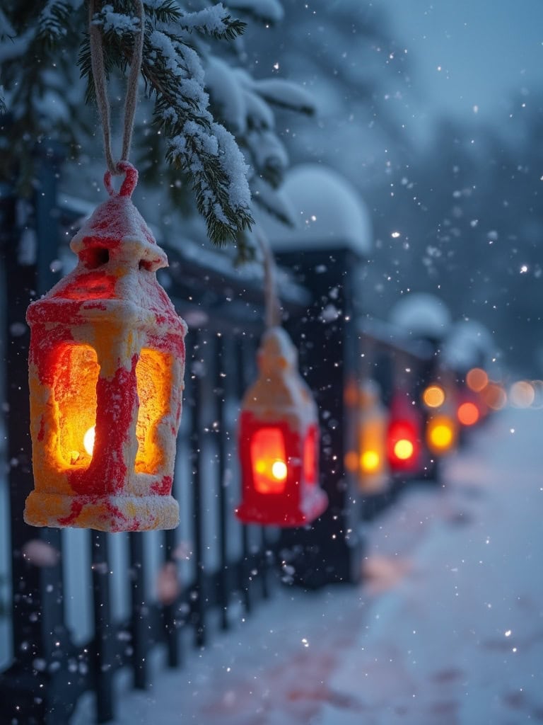 Outdoor Christmas Lantern Ideas - Salt-Dough Parade