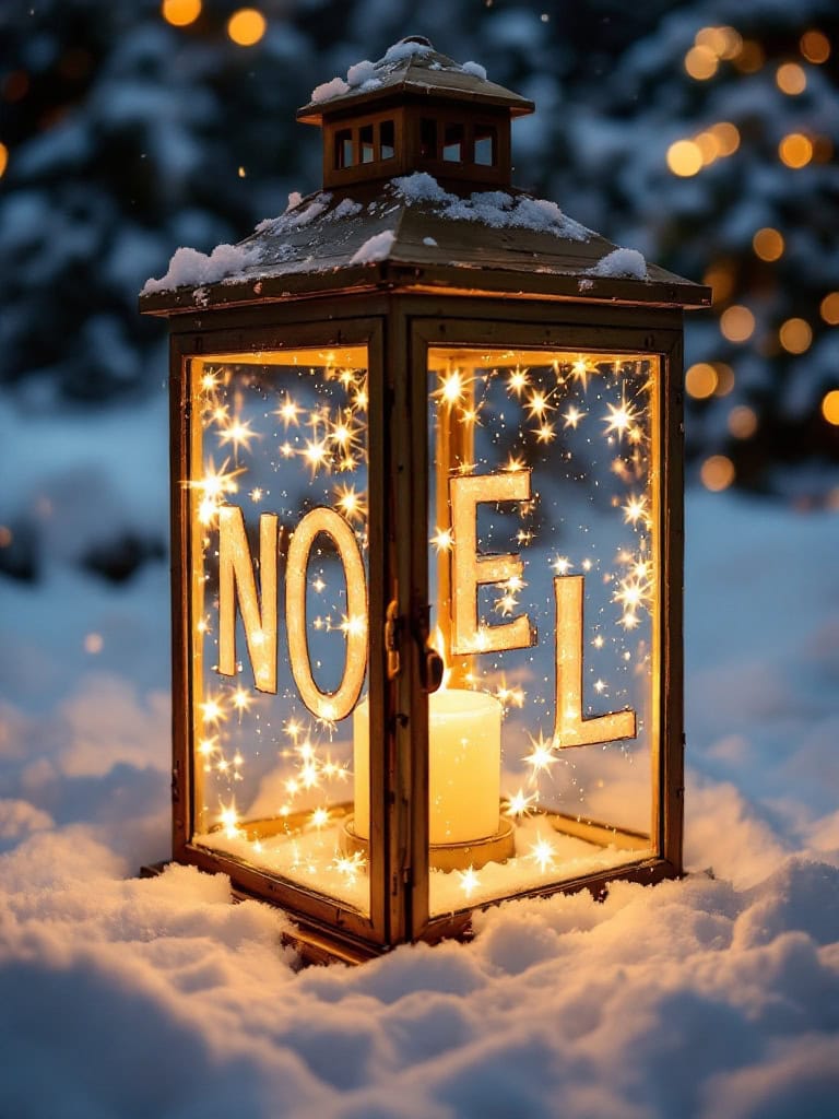 Outdoor Christmas Lantern Ideas - Scrabble Wave