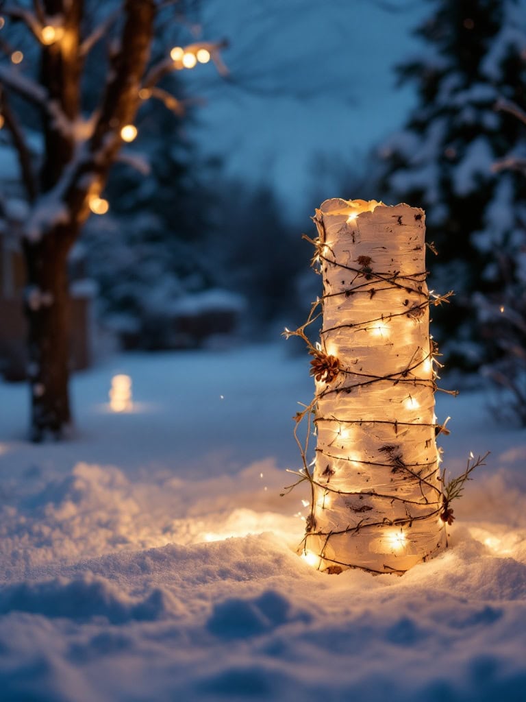 Outdoor Christmas Lantern Ideas - Birch Cuff